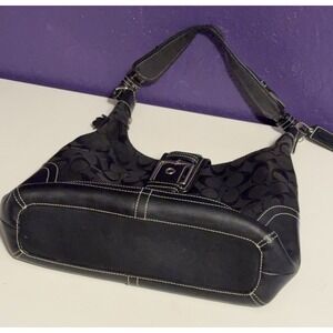 バッグ COACH SOHO Signature Shoulder Bag 6824 Coach Hampton SoHo 6824 Black Signature C Canvas Shou… - Gem